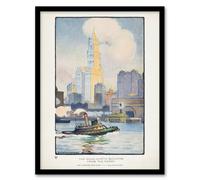 Artery8 Rachael R Elmer The Woolworth Building from the Ferry Framed Art Print in White | Size: A3 Artery8 White A3