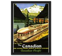 Artery8 Rail Scenic Dome Route Canada Pacific Railways Travel Train A4 Artwork Framed Wall Art Print