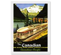 Artery8 Rail Scenic Dome Route Canada Pacific Railways Travel Train A4 Artwork Framed Wall Art Print