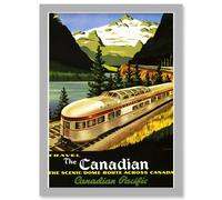Artery8 Rail Scenic Dome Route Canada Pacific Railways Travel Train A4 Artwork Framed Wall Art Print in Light Grey Artery8 Light Grey
