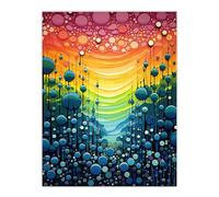 Artery8 Rainbow Bubbles Abstract Colourful Painting Artwork Bold Vibrant Large Wall Art Poster Print Thick Paper 18X24 Inch