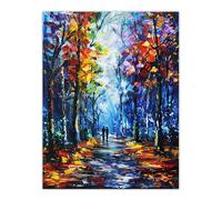 Artery8 Rainbow Forest Trail Couple Abstract Painting Living Room Large Wall Art Poster Print Thick Paper 18X24 Inch