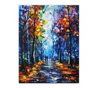 Artery8 Rainbow Forest Trail Couple Abstract Painting Living Room Extra Large XL Wall Art Poster Print