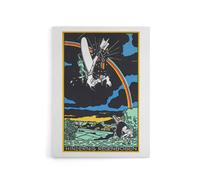 Artery8 Rainbow Obstacle Plane Crash Moriz Jung Canvas Wall Art Print | Size: W12" x H16" Artery8 Multicolor W12" x H16"