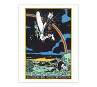 Artery8 Rainbow Obstacle Plane Crash Moriz Jung Wall Art Poster Print | Size: W12" x H16" Artery8 Multicolor W12" x H16"
