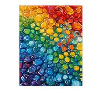 Artery8 Rainbow Raindrops Abstract Painting Colourful Wall Art Print | Size: W18" x H24" Artery8 Multicolor W18" x H24"