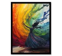 Artery8 Rainbow Rhapsody Dance Colourful Conceptual Art Framed Art Print | Size: W12" x H16" Artery8 Multicolor W12" x H16"