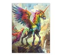 Rainbow Warrior Unicorn Fantasy Concept Art Wall Art Print Artery8 Multi W24 inch x H32 inch