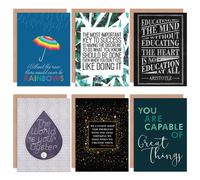 Artery8 Rainbows Quotes Typography Inspiration Empowerment Great Things All Occasions Various Assorted Greeting Cards With Envelopes Pack of 6 Artery8 Multicolor