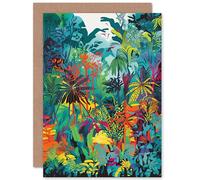 Artery8 Rainforest Landscape Vibrant Multicoloured Nature Travel Birthday Sealed Greeting Card Plus Envelope Blank inside