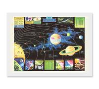 Artery8 Rand McNally 1969 Modern Map Of Outer Space Chart Artwork Framed Wall Art Print A4 in White Artery8 White