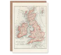 Artery8 Rand Mcnally and Co Art Card Vintage 1900 British Isles Map