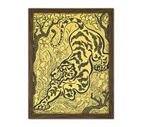 Artery8 Ranson Tiger In The Jungle Artwork Framed Wall Art Print 18X24 Inch