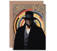 Artery8 Rapper Portrait in Vintage 1930s Gangster Style Gangsta Rap Hip Hop Custom Greeting Card Personalised Message Inside for Him or Her Man Woman Birthday Thank You Congratulations