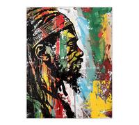 Artery8 Rastafari Man Portrait Modern Colourful Painting Living Room Extra Large XL Wall Art Poster Print