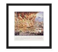 Artery8 Read & Company The Great Fire Near London Bridge 8X8 Inch Square Wooden Framed Wall Art Print Picture with Mount in Black Artery8 Black