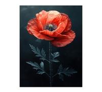 Artery8 Realistic Red Poppy Painting Dramatic and Bold For Living Room Large Wall Art Poster Print Thick Paper 18X24 Inch
