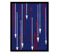 Artery8 Red Blue Arrows Textile Pattern Retro Japan Framed Wall Art Print Korin | Size: W12" x H16" Artery8 Blue W12" x H16"