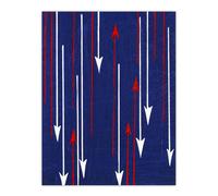 Artery8 Red Blue Arrows Textile Pattern Retro Japan Wall Art Print Korin | Size: W12" x H16" Artery8 Blue W12" x H16"