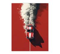 Artery8 Red Luxury Car Fumes Speed Petrolhead Bold Man Cave Dad Large Wall Art Poster Print Thick Paper 18X24 Inch