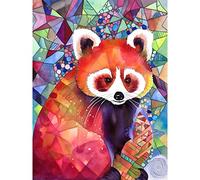 Artery8 Red Panda Polygon Pattern Folk Art Extra Large XL Wall Art Poster Print