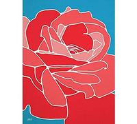Artery8 Red Rose Abstract Rennie Mackintosh Style Painting Unframed Wall Art Print Poster Home Decor Premium