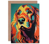 Artery8 Red Setter Dog Lover for Him or Her Man Woman Birthday Thank You Congratulations Blank Art Greeting Card