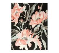 Artery8 Red Wildflowers on Black Design Floral Living Room Large Wall Art Poster Print Thick Paper 18X24 Inch