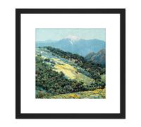 Artery8 Redmond Valley Splendor Landscape Painting 8X8 Inch Square Wooden Framed Wall Art Print Picture with Mount in Black Artery8 Black