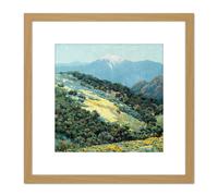 Artery8 Redmond Valley Splendor Landscape Painting 8X8 Inch Square Wooden Framed Wall Art Print Picture with Mount in Light Oak Artery8 Light Oak