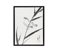 Artery8 Reed Bunting & Reed Japanese Framed Canvas Wall Art Print Numata Kashu | Size: W18" x H24" Artery8 Multicolor W18" x H24"