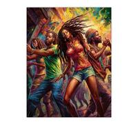 Wall Art Print Reggaeton Urban Latin Street Dance Reggae Music Latin American Dance Hall Painting Rhythm Body Energy Theatre Arts Artwork Poster Artery8 Multi W24 inch x H32 inch