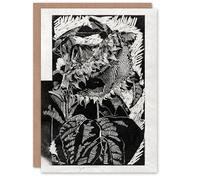 Artery8 Reijer Stolk Personalised Art Card Sunflower Abstract Black White Flower