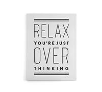 Artery8 Relax You Are Just Overthinking Modern Simple Canvas Wall Art Print in White | Size: W12" x H16" Artery8 White W12" x H16"