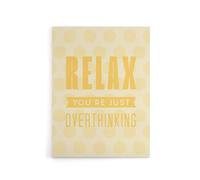 Artery8 Relax You Are Just Overthinking Pastel Polka Dot Canvas Wall Art Print in Yellow | Size: W12" x H16" Artery8 Yellow W12" x H16"
