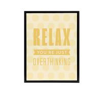 Artery8 Relax You Are Just Overthinking Pastel Polka Dot Framed Canvas Art in Yellow | Size: W18" x H24" Artery8 Yellow W18" x H24"