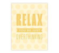 Artery8 Relax You Are Just Overthinking Pastel Polka Dot Wall Art Print in Yellow | Size: W24" x H32" Artery8 Yellow W24" x H32"