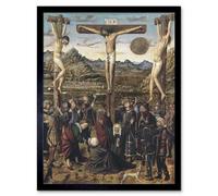 Wee Blue Coo Painting Religious Jesus Crucifixion Anónimo Valenciano Christian Classical Art Print Framed Poster Decor 12X16 Inch