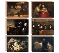 Artery8 Rembrandt Aristotle Staalmeester Portret Blinding Samson Preacher Peacocks Fine Art Greeting Card Pack of 6 in Brown Artery8 Brown