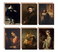 Artery8 Rembrandt Flora Prodigal Son Samson Stoffels Portrait Soolmans Fine Art Greeting Card Pack of 6 in Brown Artery8 Brown