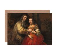 Artery8 Rembrandt Isaac & Rebecca The Jewish Bride Greeting Card Artery8 Multicolor