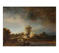 Artery8 Rembrandt Landscape With A Stone Bridge Landscape Art Print Canvas Premium Wall Decor Poster Mural