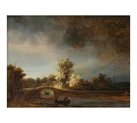 Artery8 Rembrandt Landscape With A Stone Bridge Landscape Large Wall Art Poster Print Thick Paper 18X24 Inch