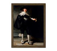 Artery8 Rembrandt Marten Soolmans Portrait Artwork Framed Wall Art Print 18X24 Inch
