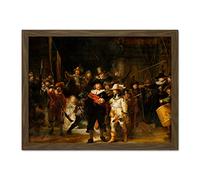 Artery8 Rembrandt Night Watch Scene The Shooting Company Artwork Framed Wall Art Print 18X24 Inch