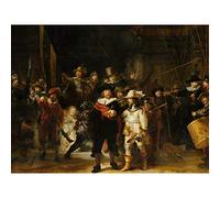 Artery8 Rembrandt Night Watch Scene The Shooting Company Large Wall Art Poster Print Thick Paper 18X24 Inch