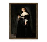 Artery8 Rembrandt Oopjen Coppit Portrait Woman Life Drawing Artwork Framed Wall Art Print 18X24 Inch