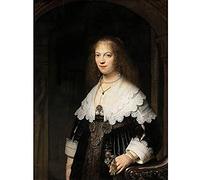Artery8 Rembrandt Portrait Maria Trip Art Print Canvas Premium Wall Decor Poster Mural