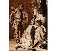 Artery8 Rembrandt Samson And Delilah Painting Art Print Canvas Premium Wall Decor Poster Mural