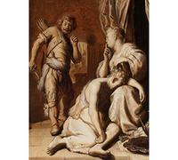 Artery8 Rembrandt Samson And Delilah Painting Premium Wall Art Canvas Print 18X24 Inch